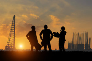 Labor workers standing together